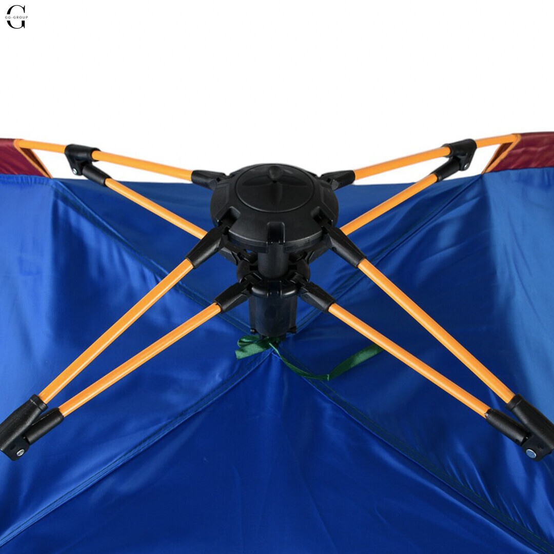 Туристична автоматична палатка 2×2 м на 2–4 особи, зелена, швидке встановлення, чохол у комплекті